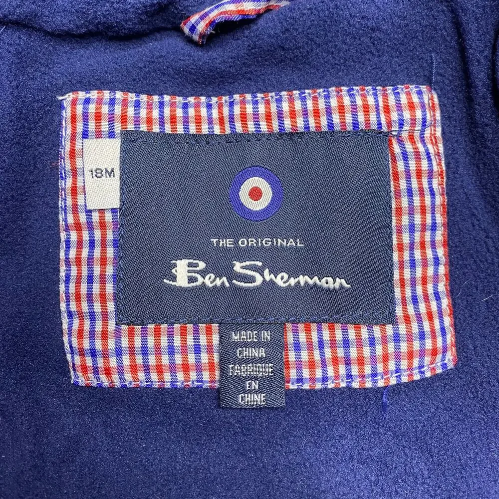 Ben Sherman Puffer Winter Jacket in Navy/Gray